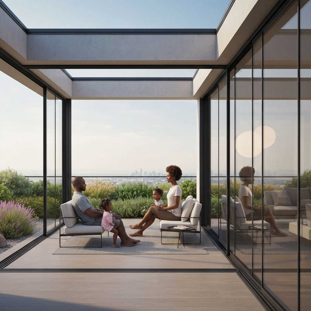 Modern minimal home with terrace